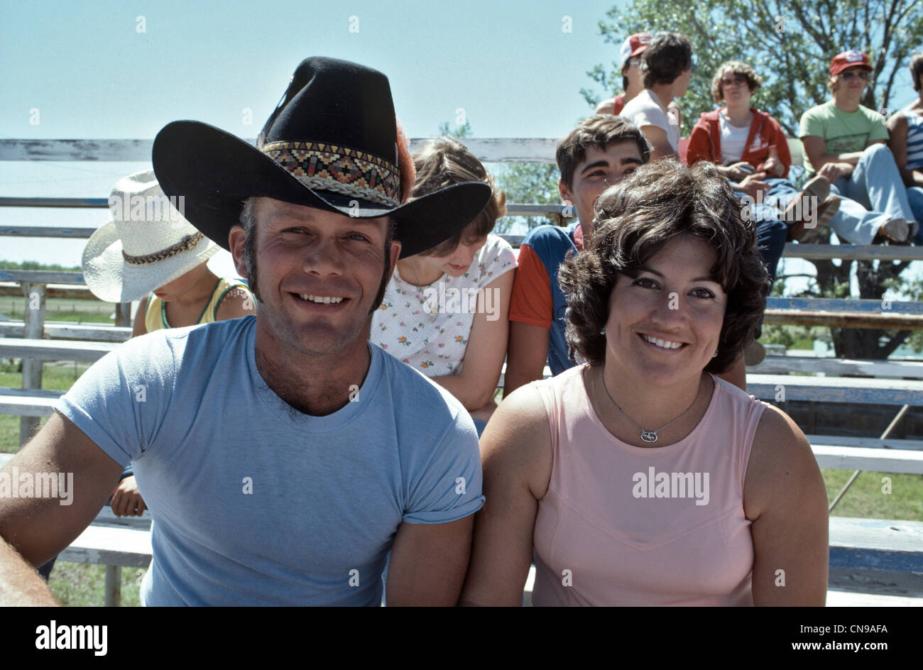 couple at a small rodeo in Stapleton Nebraska in 1973 Stock Photo Alamy