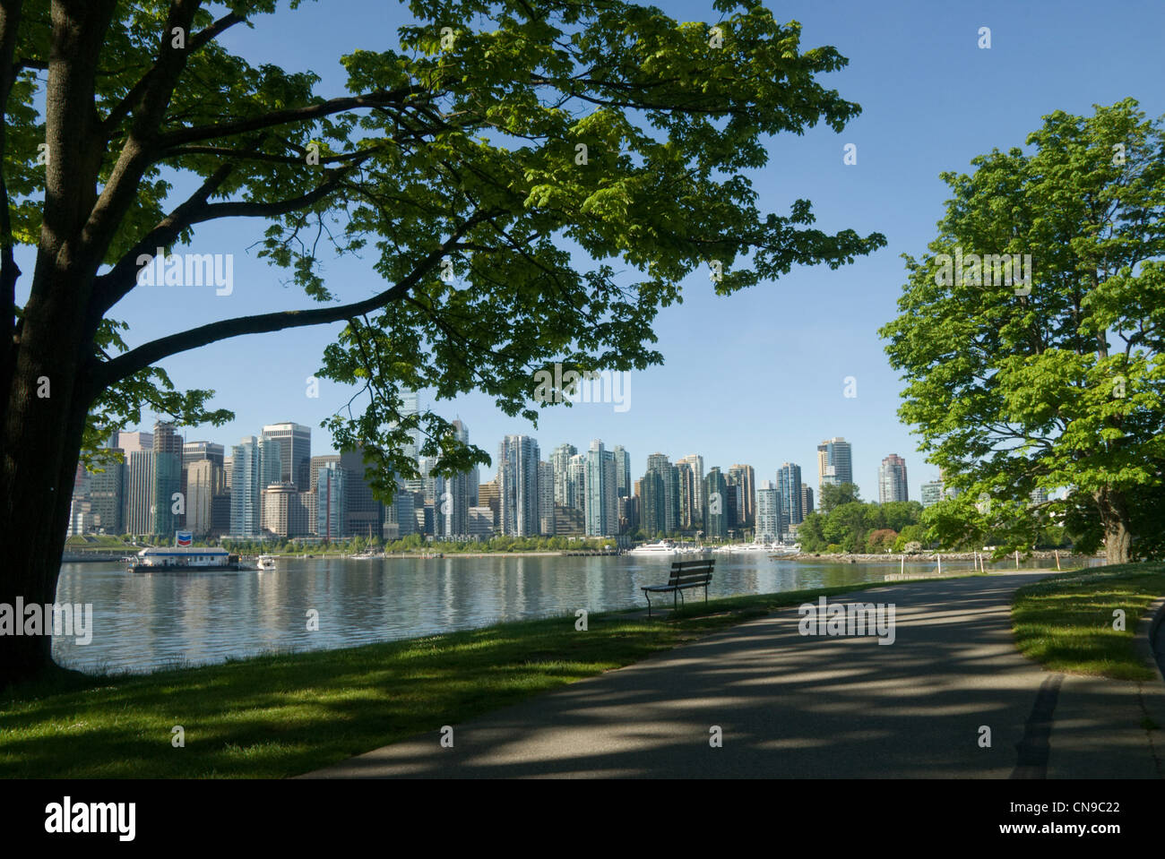 Vancover CBD from Stanley Park, Vancouver, British Colombia, Canada Stock Photo