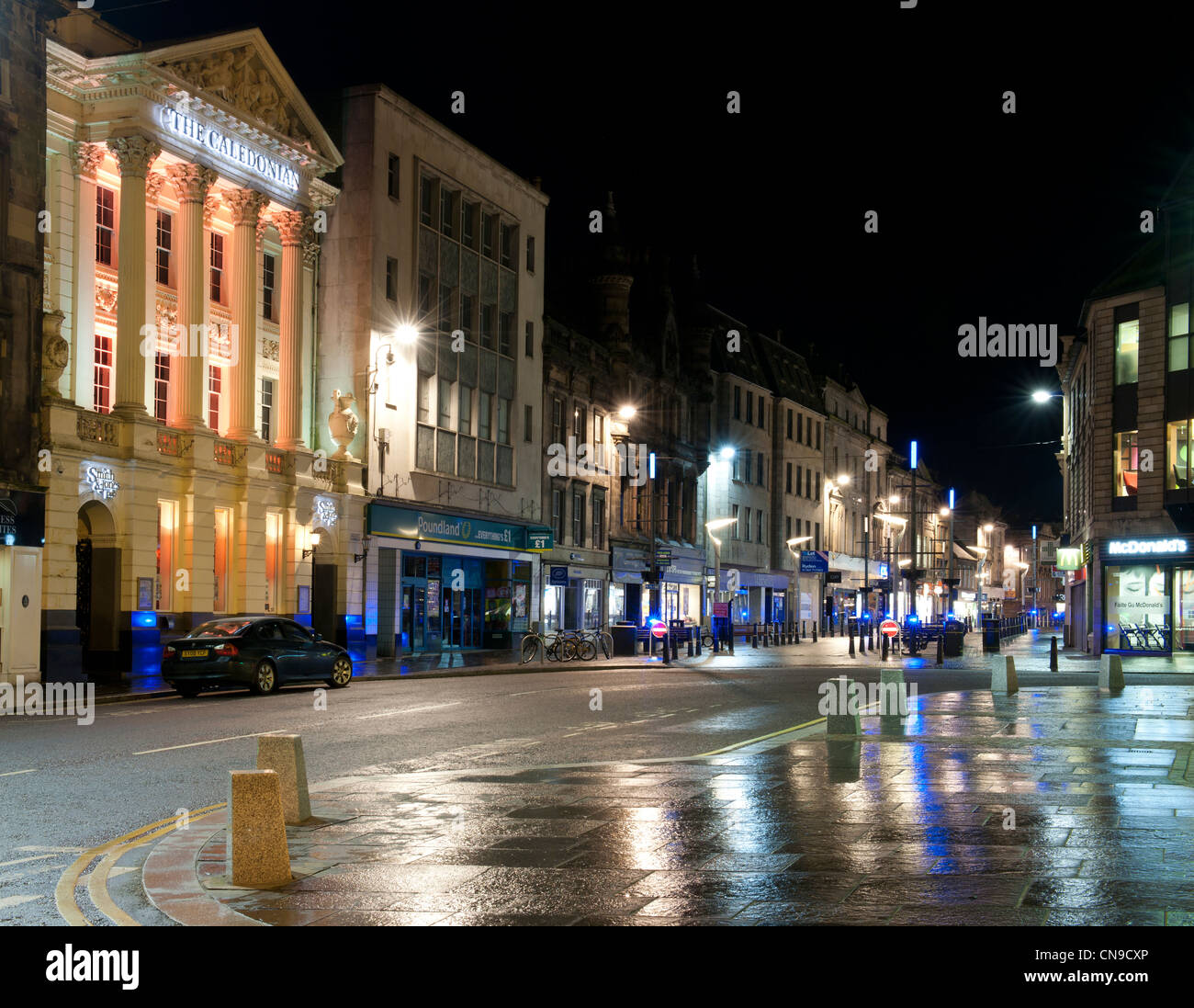 High Street, Inverness, with the Caledonian building on the left, Scotland. Stock Photo