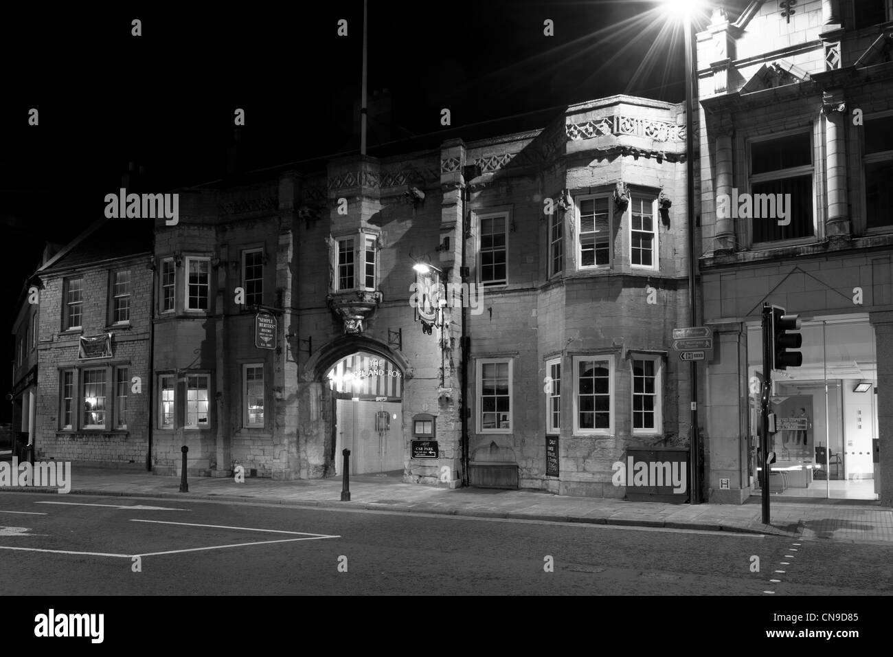 Angel and Royal Hotel, High Street, Grantham, Lincolnshire, England. Stock Photo