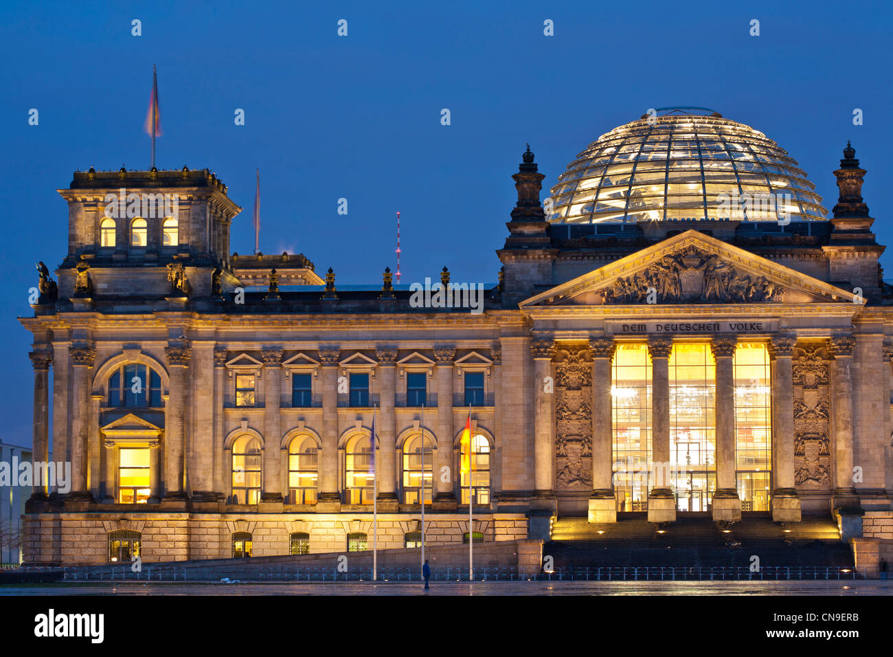 Germany, Berlin, the Reichstag or German Bundestag, German Federal Diet, a building conceived by Paul Wallot, inaugurated in Stock Photo