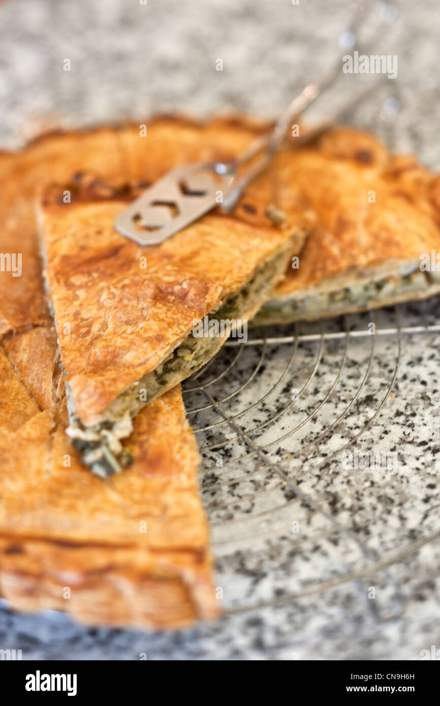 France, Alpes Maritimes, Antibes, Swiss Chard Pie Christain Cottard, pastry Stock Photo