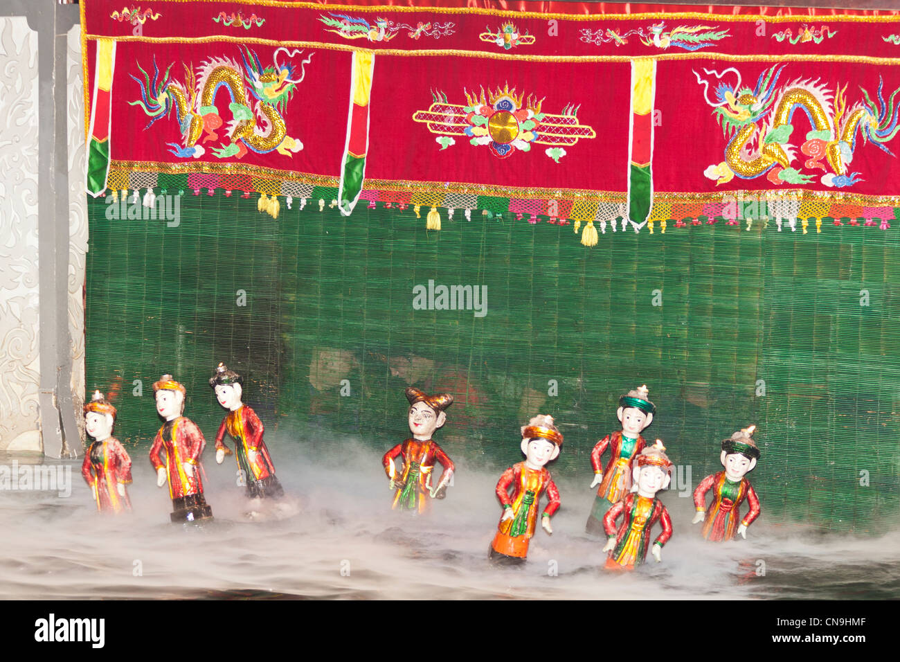 Water puppets, dancers dancing, Thang Long Water Puppet Theatre, Hanoi, Vietnam Stock Photo Alamy