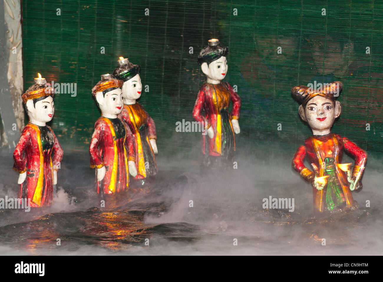 Water puppets, dancers dancing, Thang Long Water Puppet Theatre, Hanoi, Vietnam Stock Photo Alamy