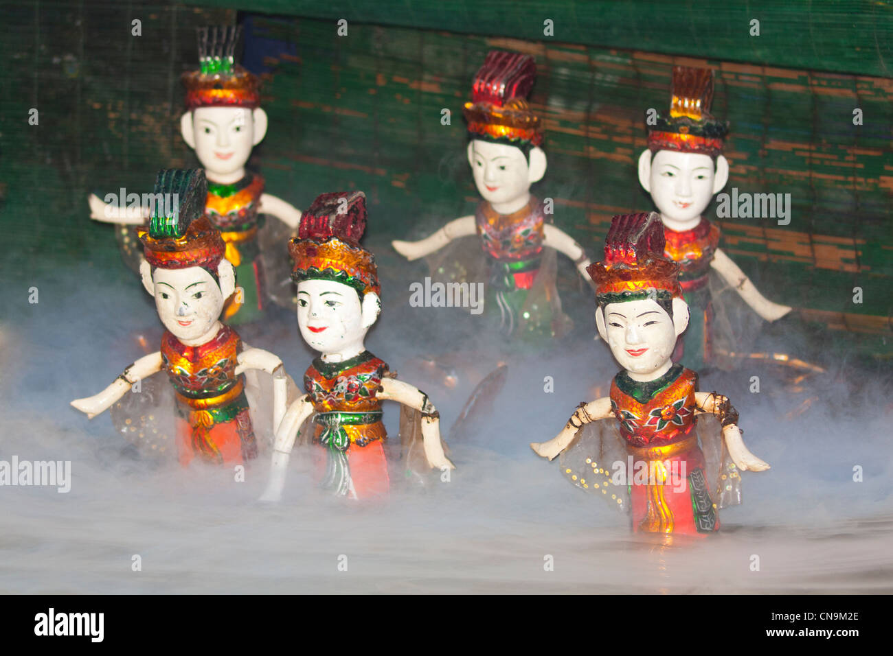 Water puppets, dancers dancing, Thang Long Water Puppet Theatre, Hanoi, Vietnam Stock Photo Alamy