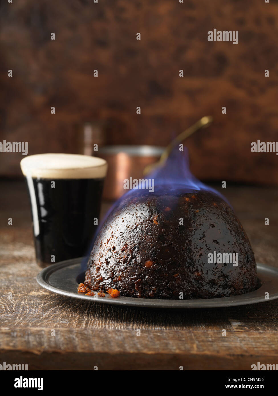 Flaming christmas pudding hires stock photography and images Alamy