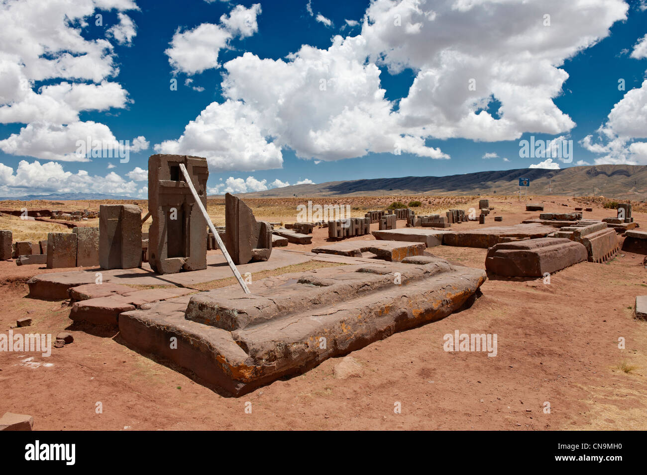 pre-Inca site Tiwanaku, aera Puma Puncu, UNESCO World Heritage Site, La Paz, Bolivia, South America Stock Photo