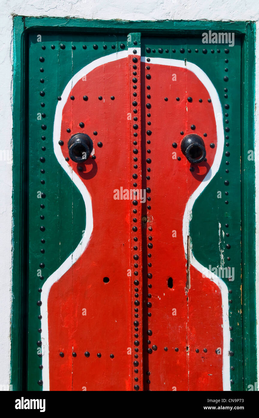 Tunisia, Sidi Bou Said, emblematic door in city Stock Photo