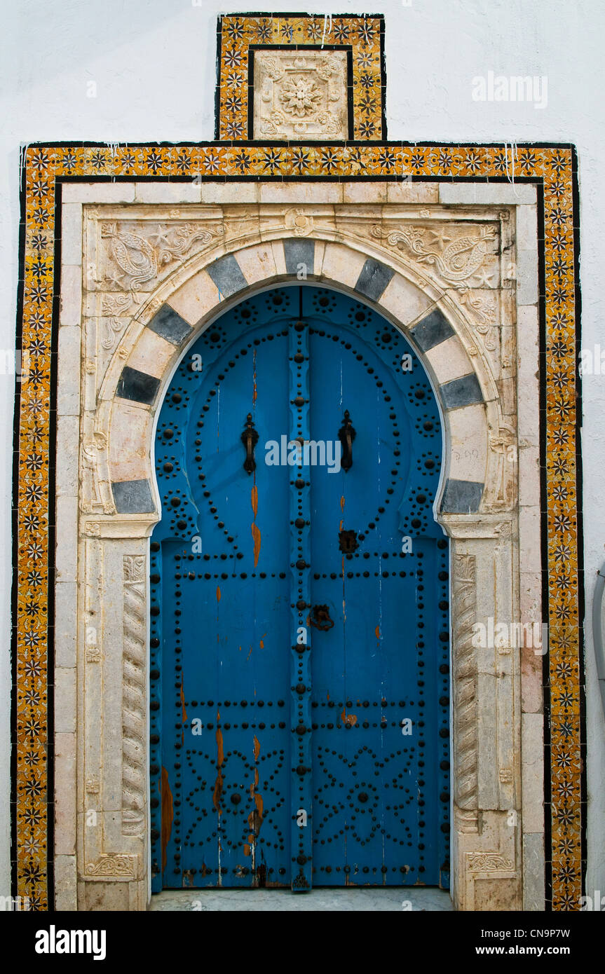 Tunisia, Sidi Bou Said, emblematic door in city Stock Photo