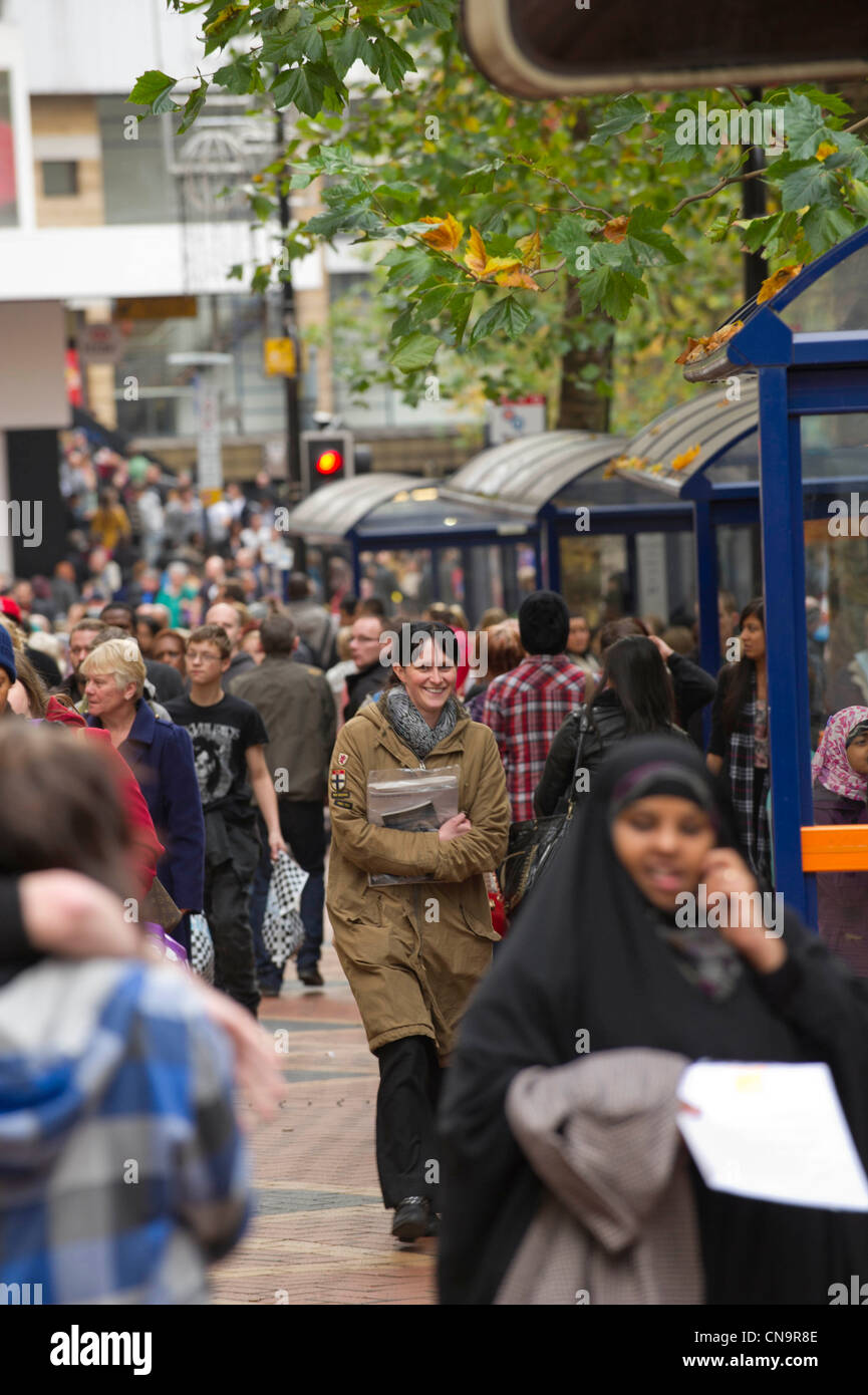 Shoppers in Birmingham city centre Stock Photo Alamy