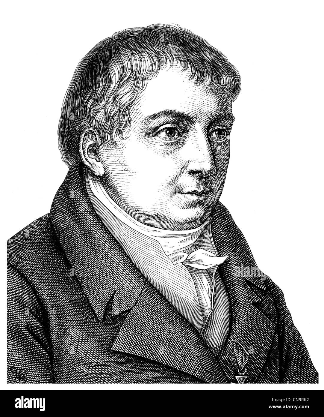 Karl Wilhelm Friedrich von Schlegel, 1772 - 1829, a German cultural philosopher, writer, critic, literary historian, translater Stock Photo