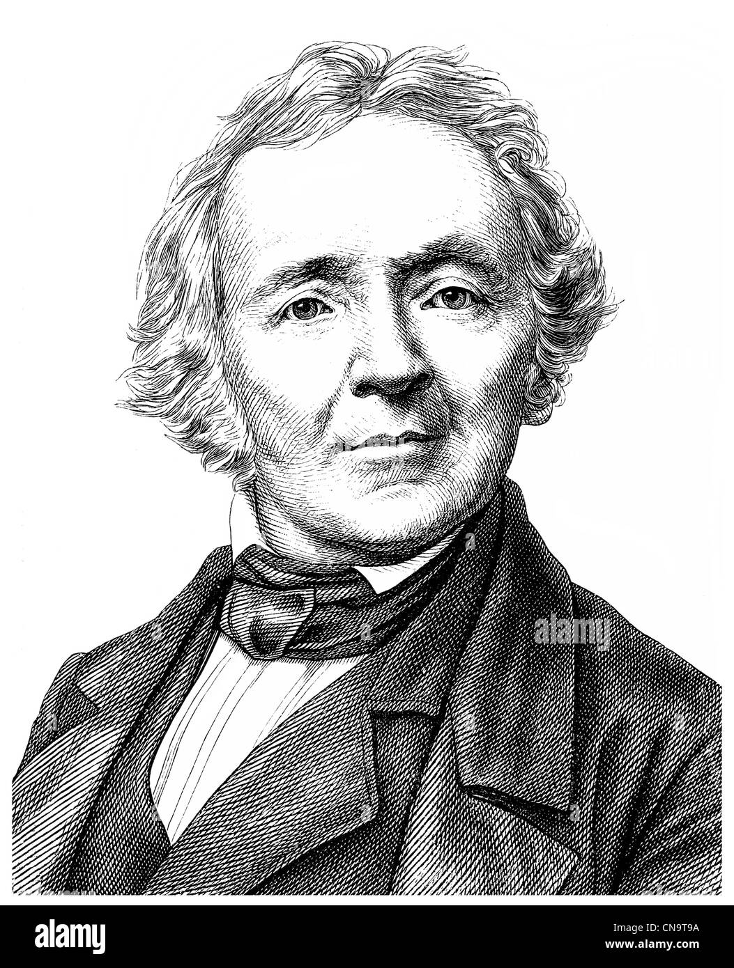Historical drawing, 19th century, Francis Leopold von Ranke, 1795 - 1886, a German historian, university lecturer Stock Photo