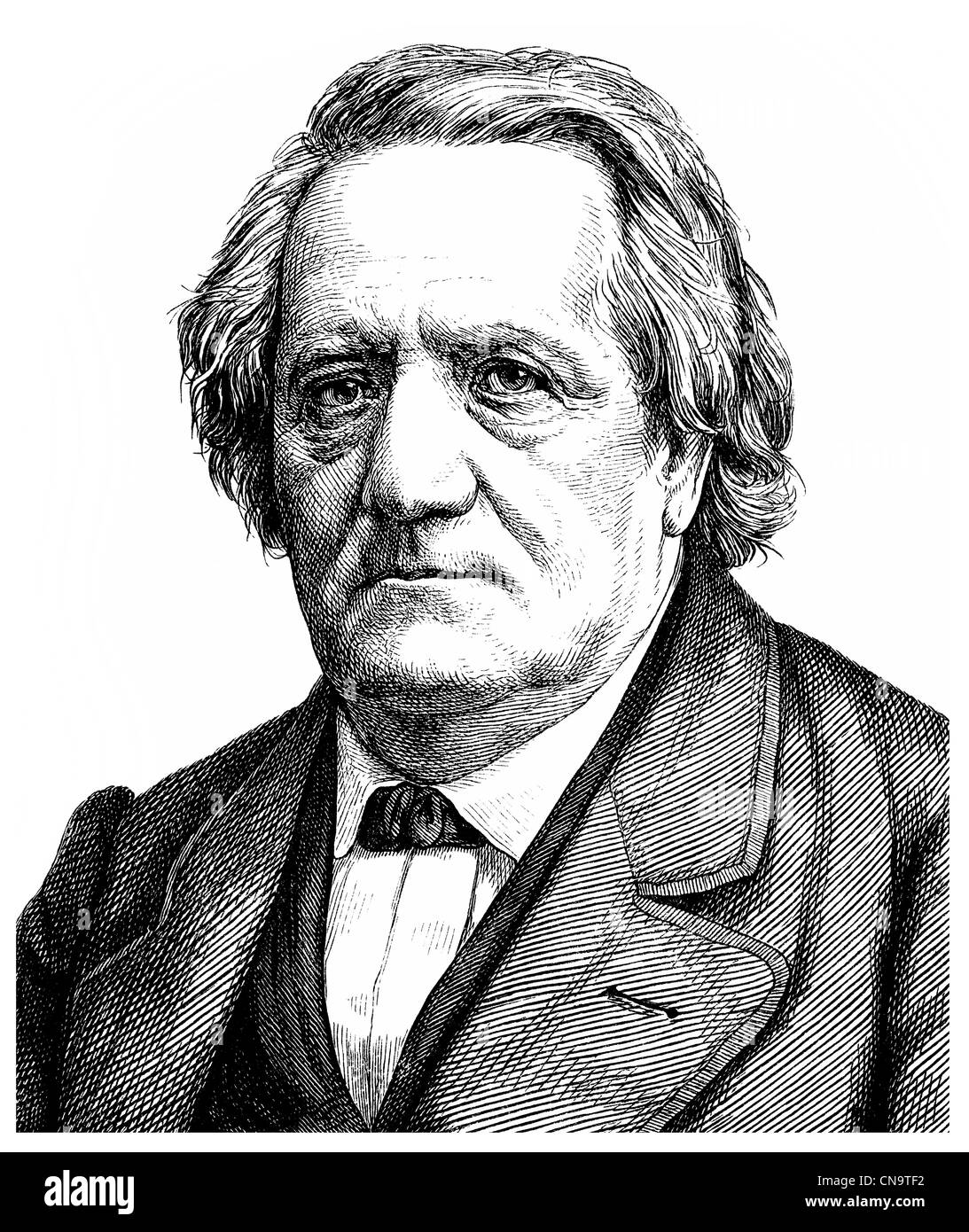 Historical drawing, 19th century, Franz Paul Lachner, 1803 - 1890, a German composer and conductor Stock Photo