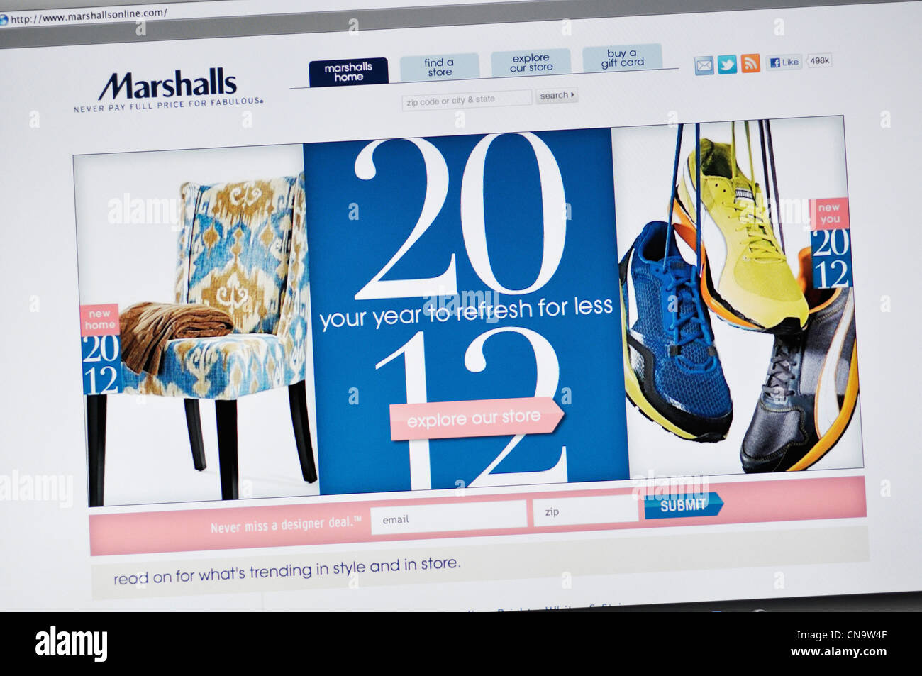 Marshalls Shopping website Stock Photo