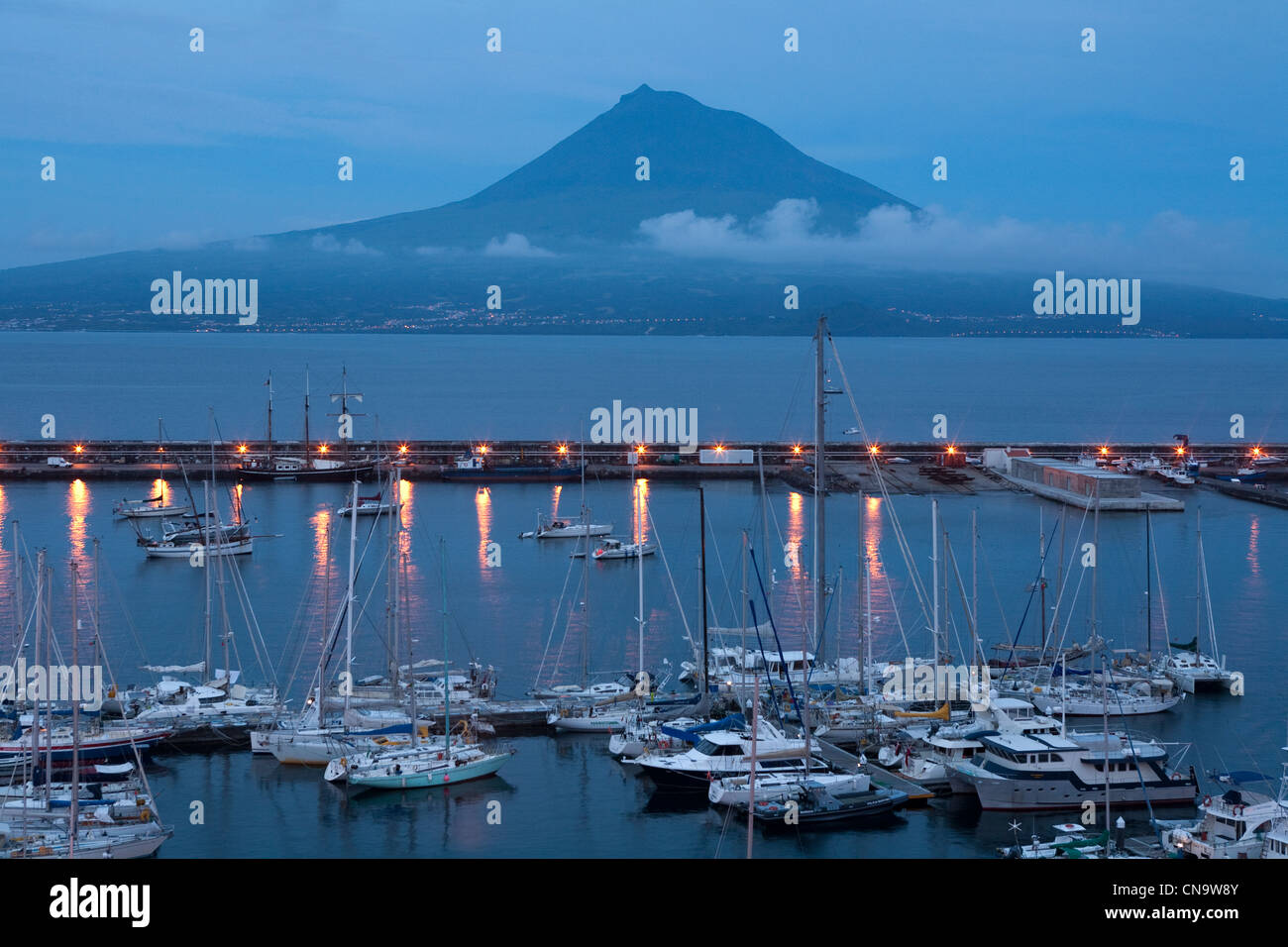 Portugal, Azores islands, Faial island, Horta, anchoring a sailing