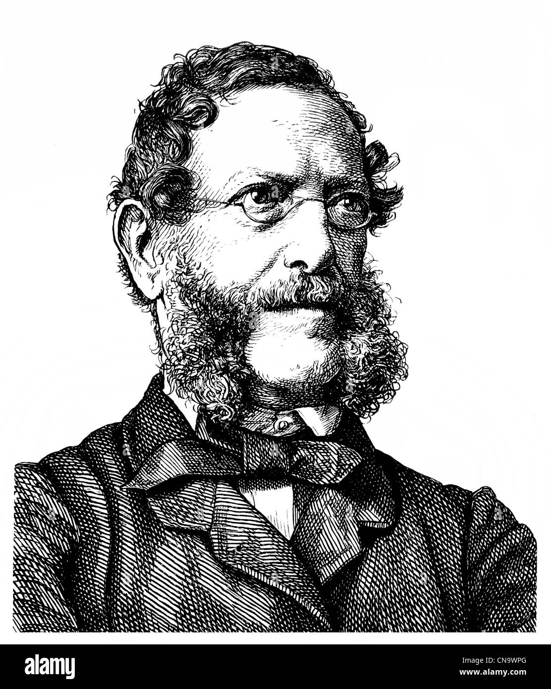 Anton Alexander Graf von Auersperg or Anastasius Gruen, 1806 - 1876, an Austrian politician and German political poet Stock Photo