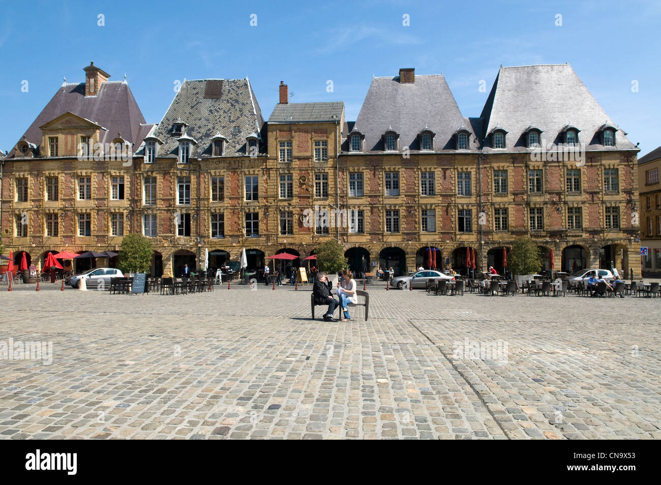 France, Ardennes, Charleville Mezieres, Place Ducale Stock Photo