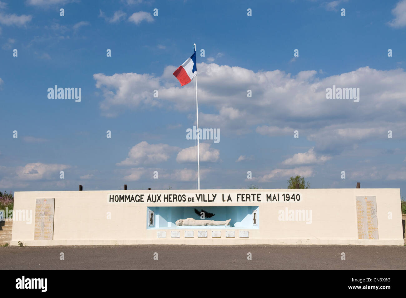 France, Ardennes, Villy la Ferte, fort of the Maginot line, the war memorial Stock Photo