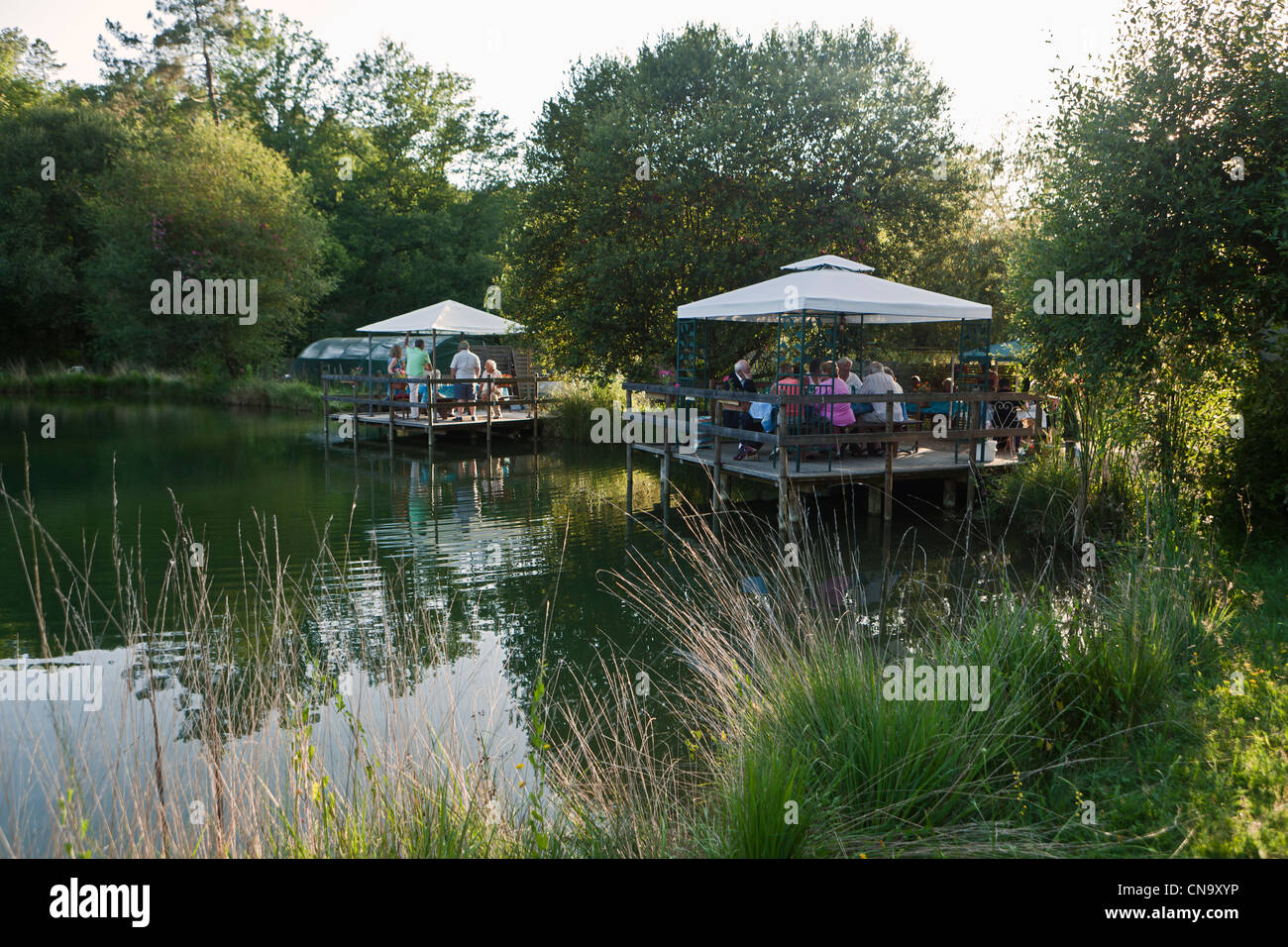 France, Dordogne, Saint Jean de Cole, Fish, crayfish and trout farm and