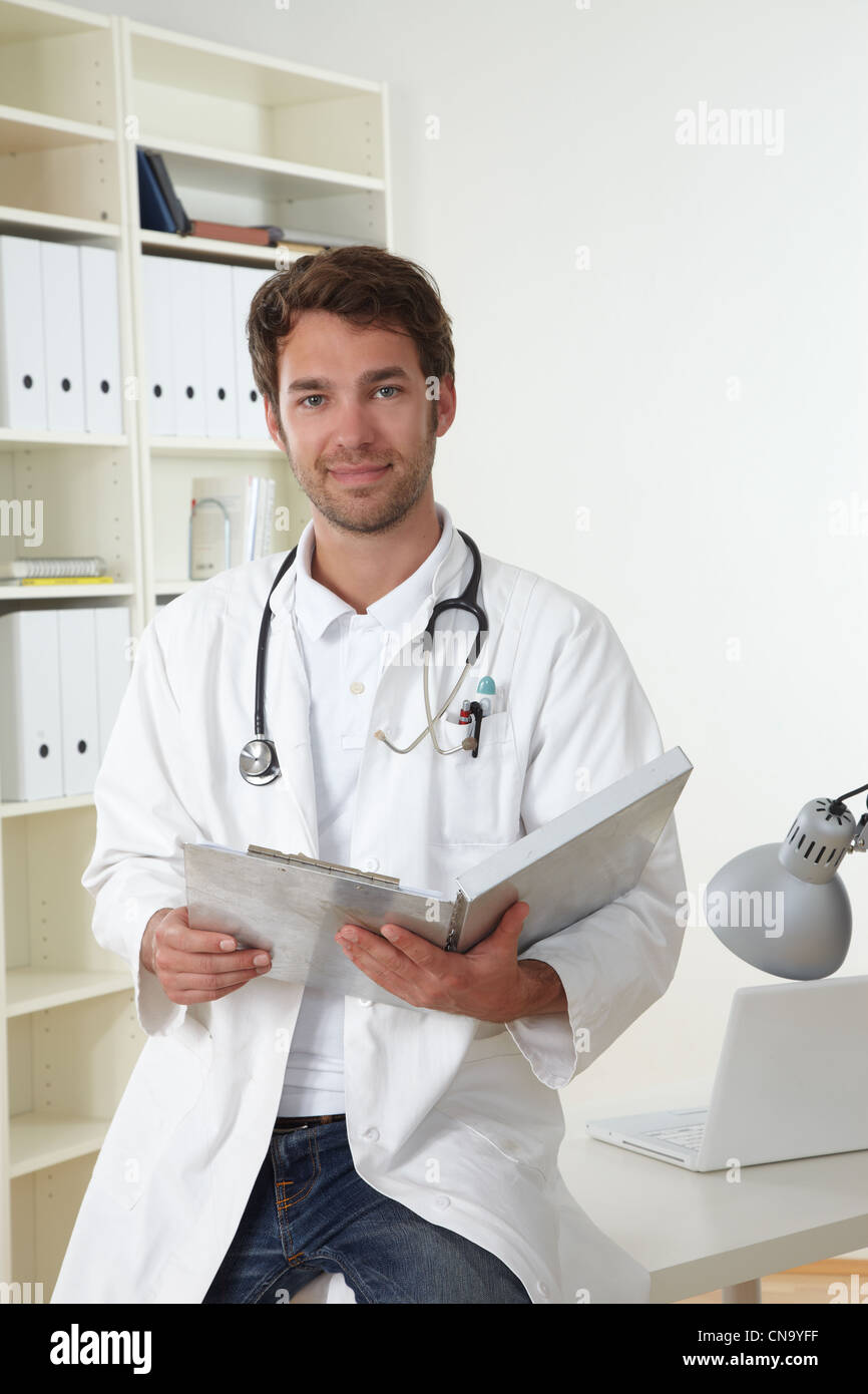 Doctor in office Stock Photo Alamy