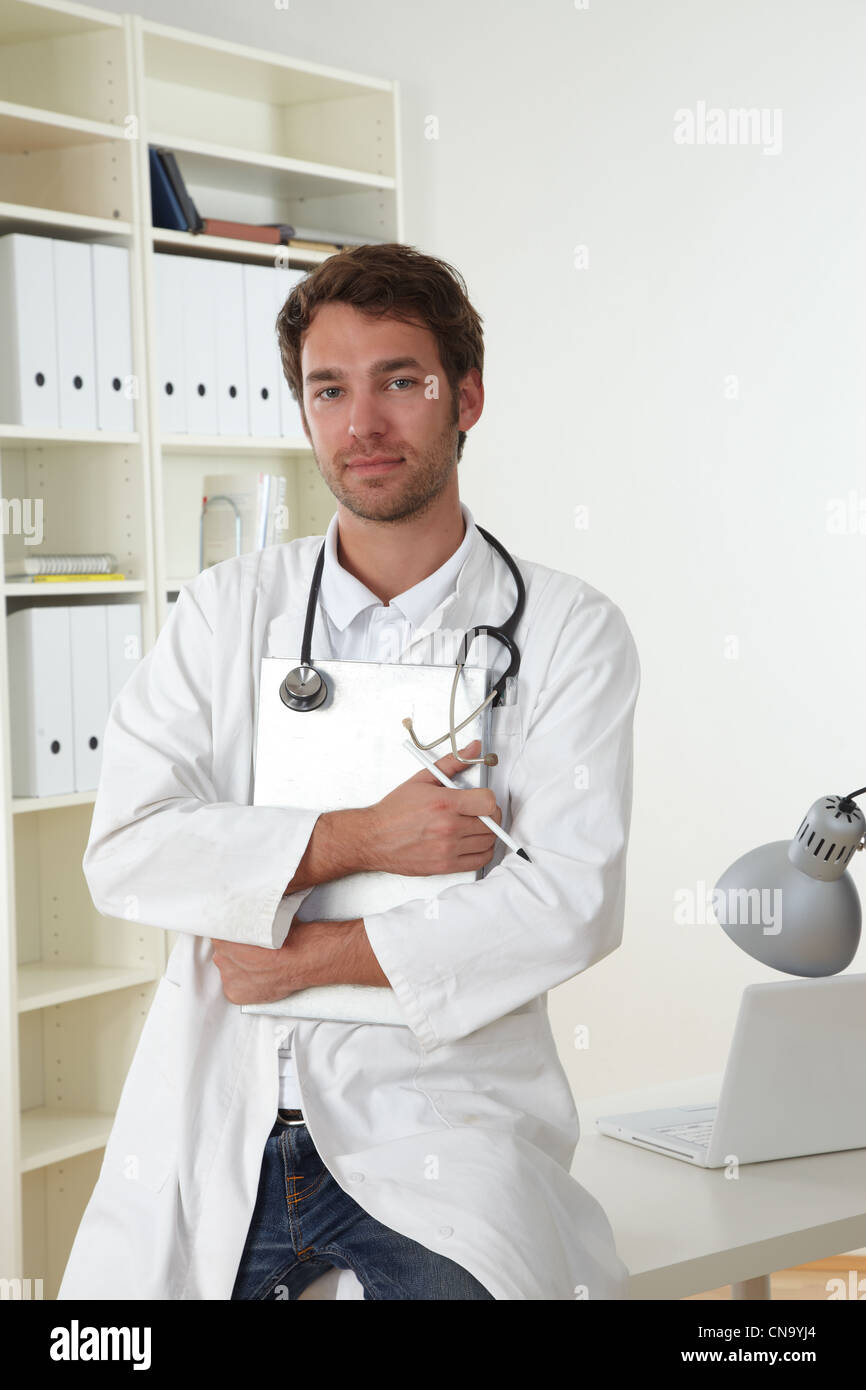 Doctor in office Stock Photo Alamy