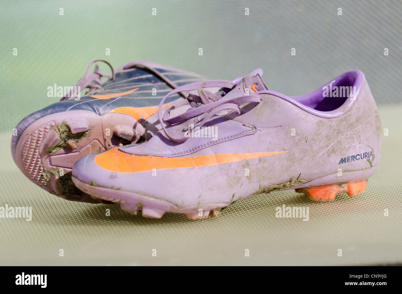 Worn Pair of Nike Football Boots Stock Photo - Alamy