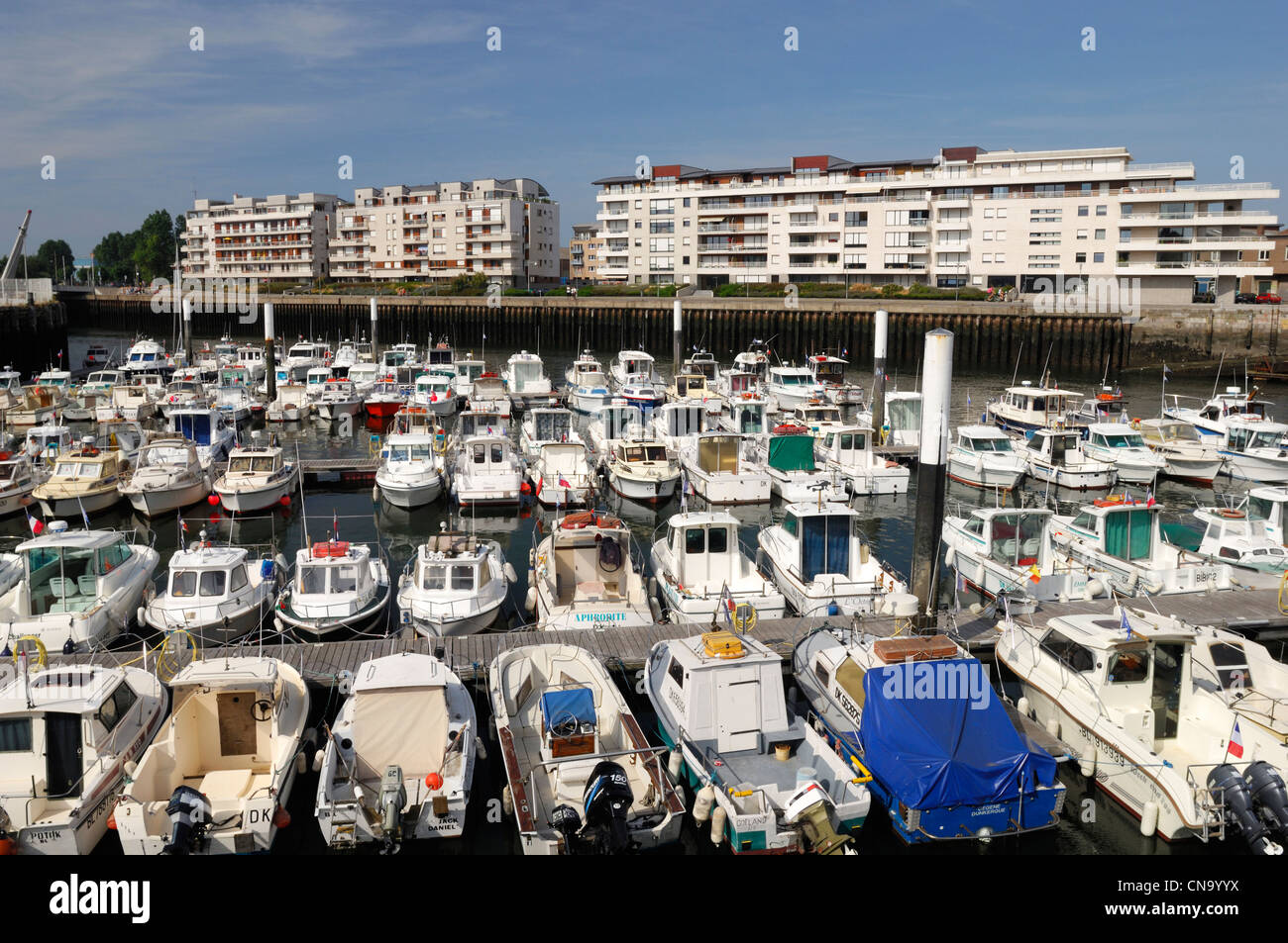 France, Nord, Dunkirk, boats in the marina of Dunkirk Stock Photo