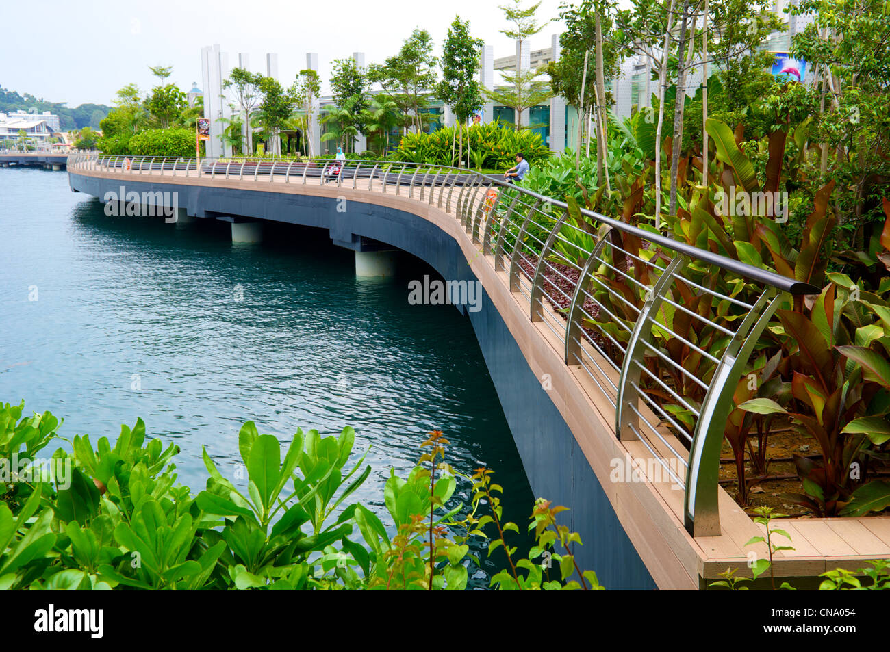 Segment of Sentosa Boardwalk in Singapore Stock Photo