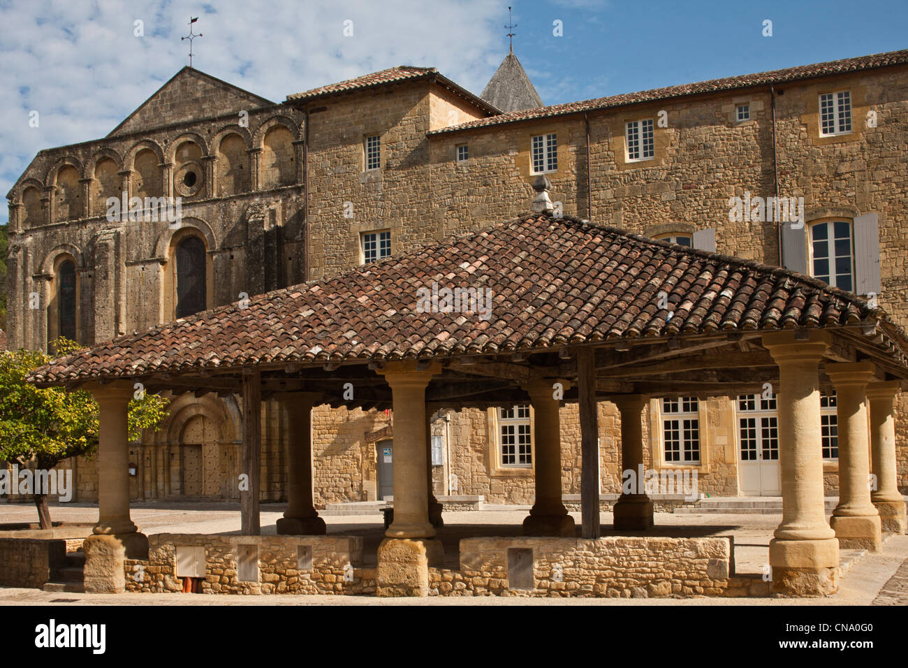 France, Dordogne, Le Buisson de Cadouin, The Hall and the Abbey of
