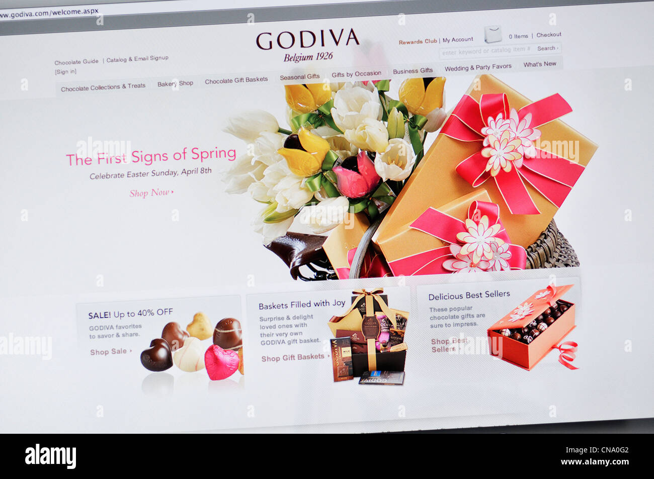 Godiva Chocolate website Stock Photo Alamy