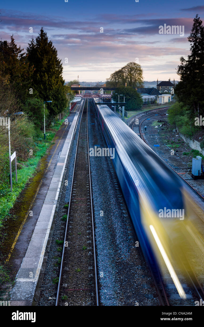 Early morning at a Commuter Station Stock Photo
