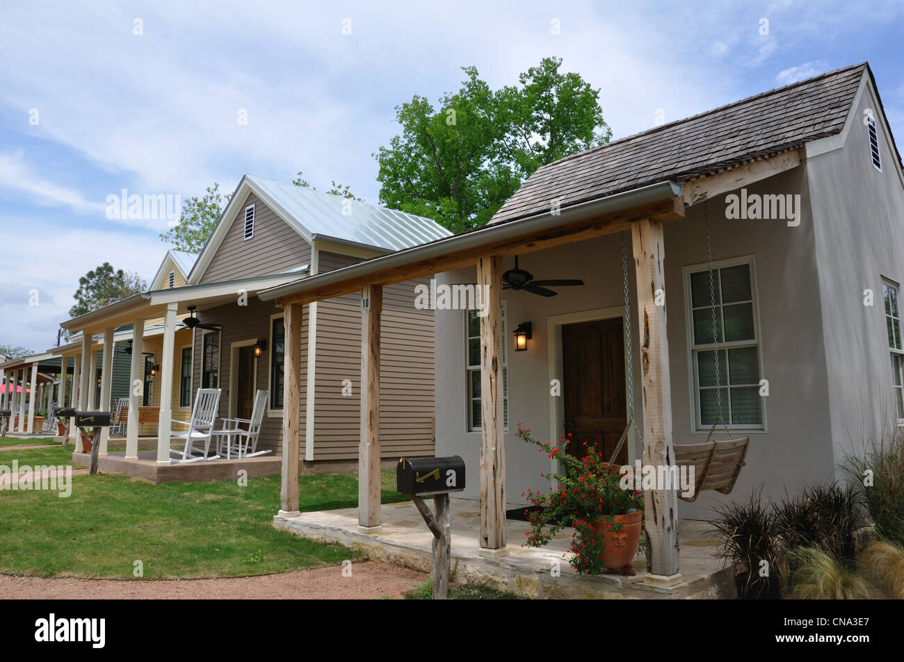 Cabins at Herb Farm, Fredericksburg , Texas, USA Stock Photo Alamy