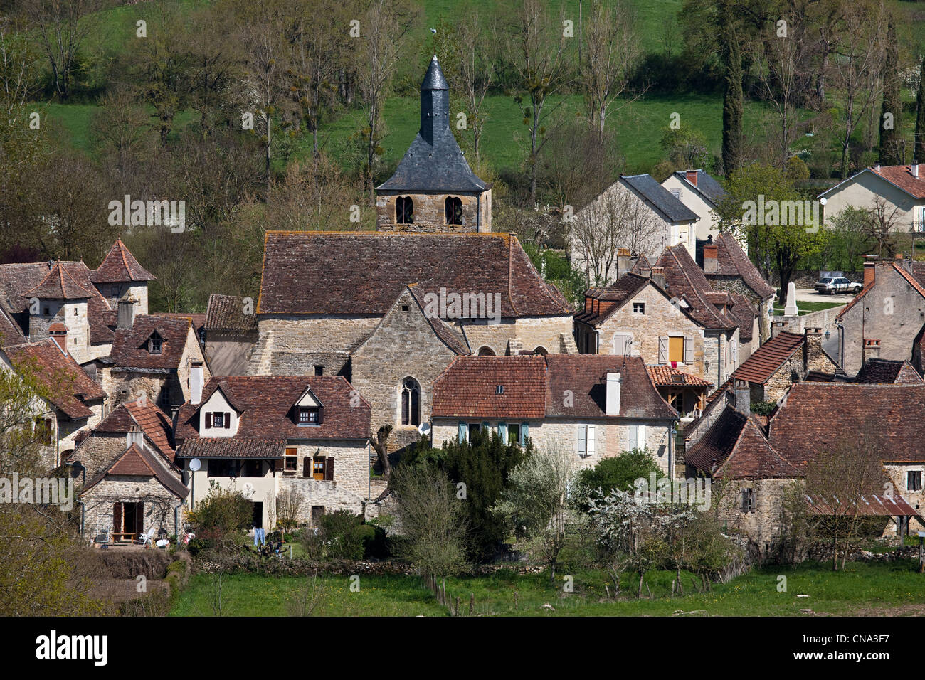 France, Lot, Rignac, the village on the Causse de Gramat Stock Photo