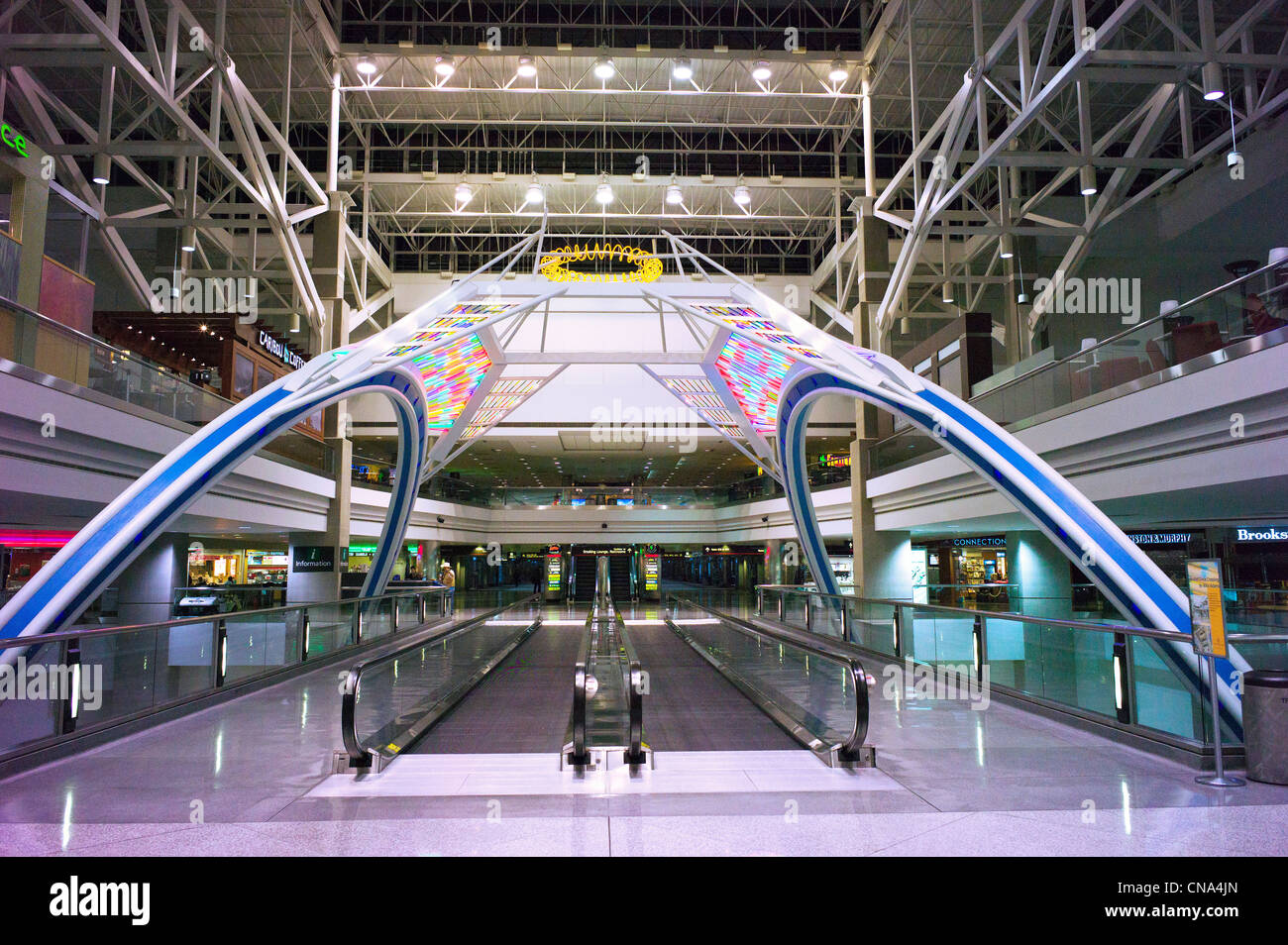 Interior view of the Denver International Airport, Denver, Colorado, USA Stock Photo