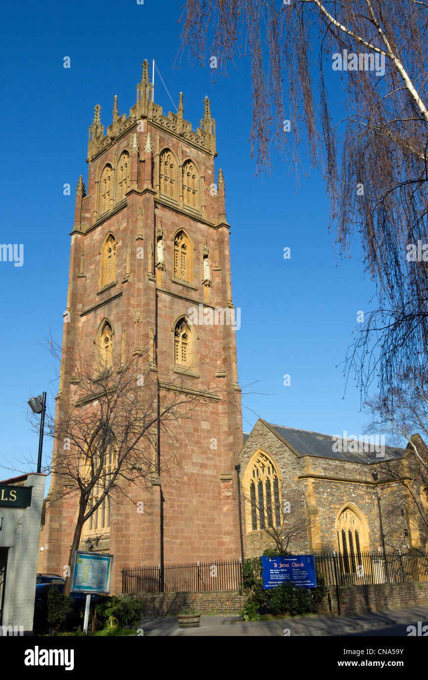 St James Church and West Tower in Taunton, Somerset UK. Stock Photo