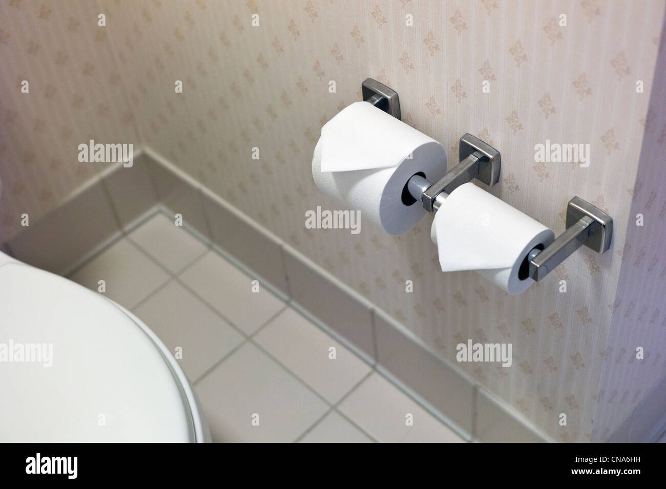 Bathroom in an upscale hotel room. Stock Photo
