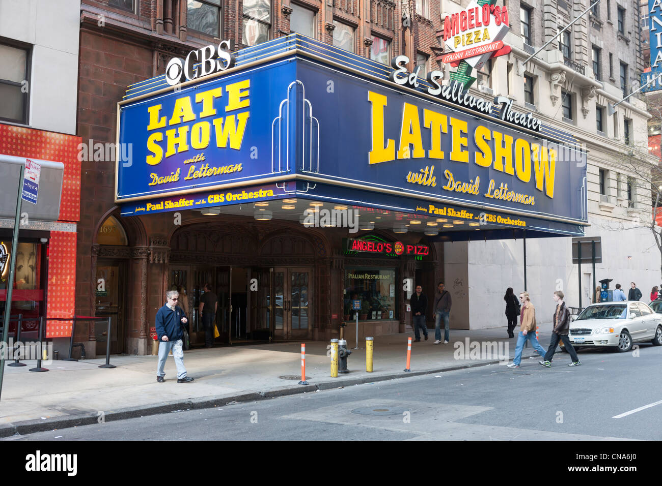 The historic Ed Sullivan Theater on Broadway in New York City, home of the 'Late Show' with David Letterman from 1993 to 2015. Stock Photo