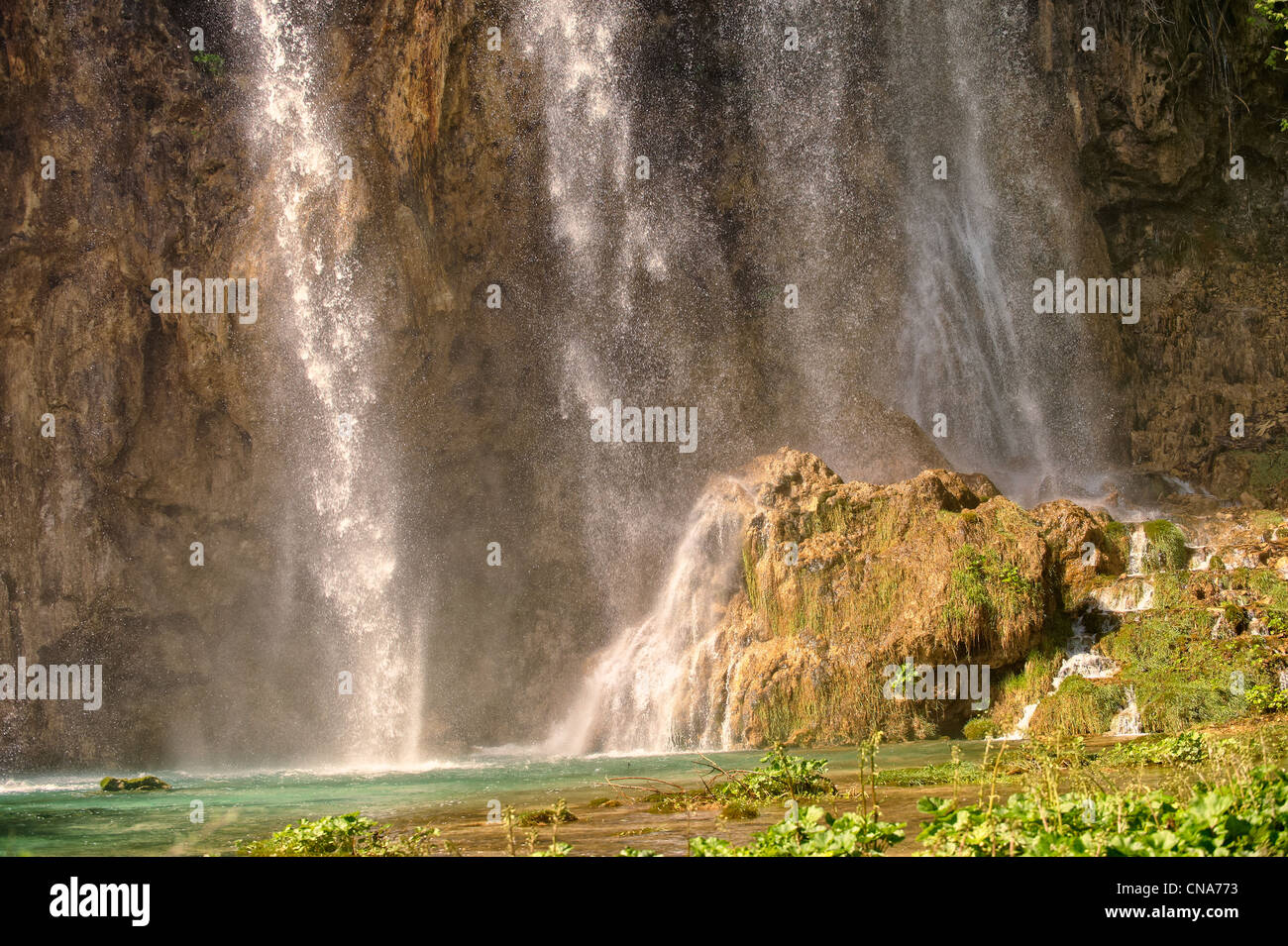 Plitvice water falls. Plitvice ( Plitvička ) Lakes National Park, Croatia. A UNESCO World Heritage Site Stock Photo