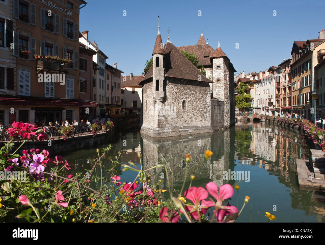 France, Haute Savoie, Annecy, the Palais de l'Ile on Thiou Stock Photo