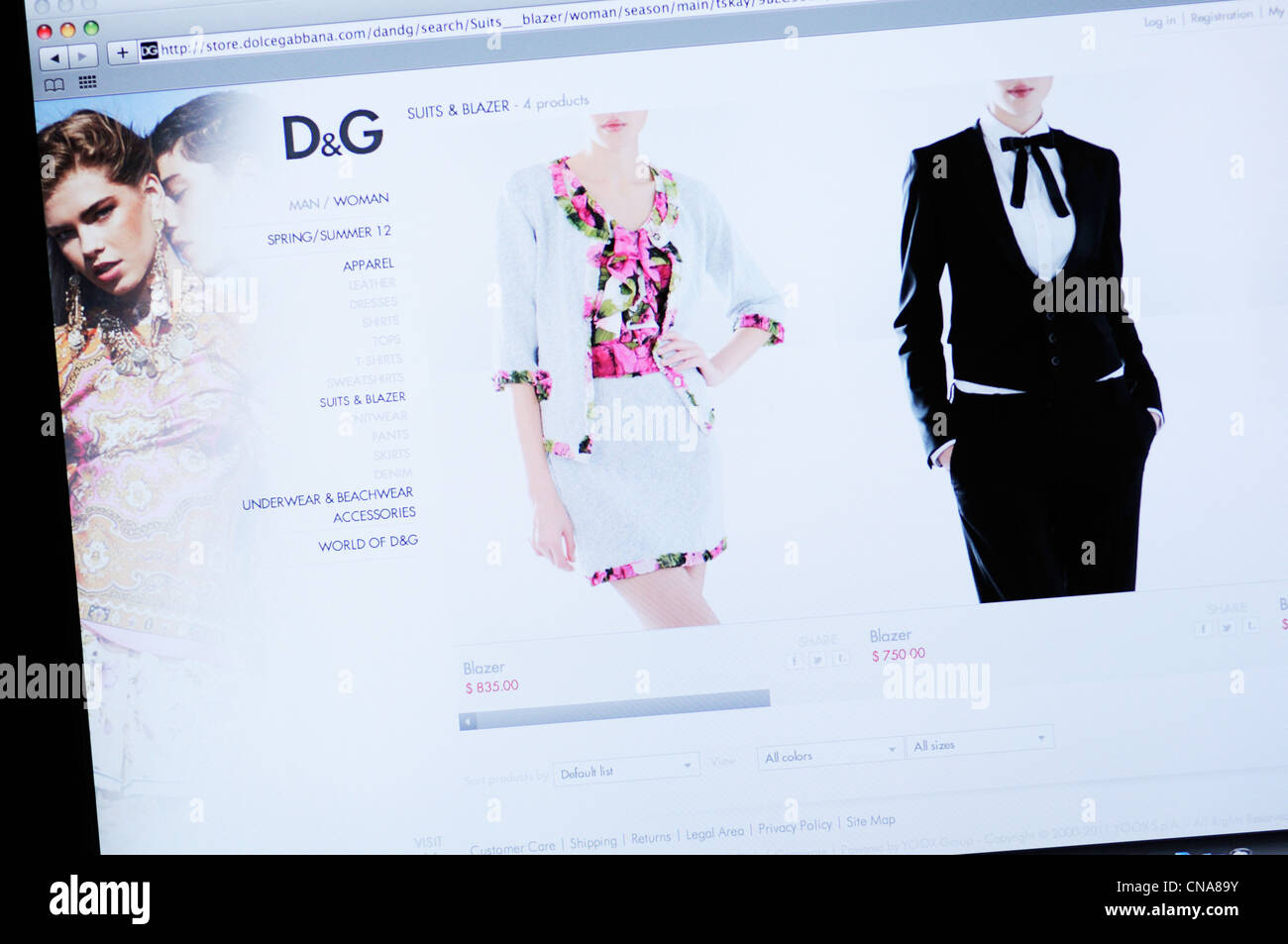 Dolce & Gabbana Apparel website Stock Photo - Alamy