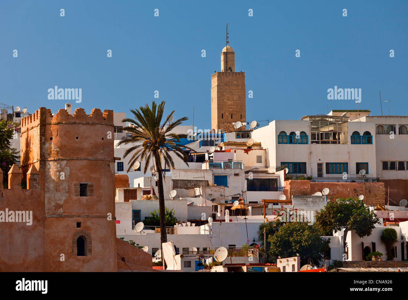 Morocco, Rabat, Casbah des Oudaias (Kasbah of the Udayas Stock Photo