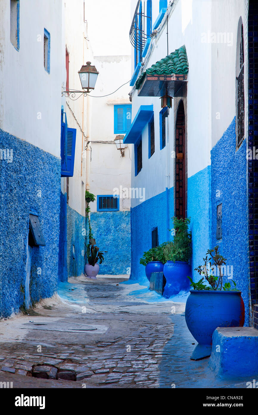 Morocco, Rabat, Casbah des Oudaias (Kasbah of the Udayas Stock Photo