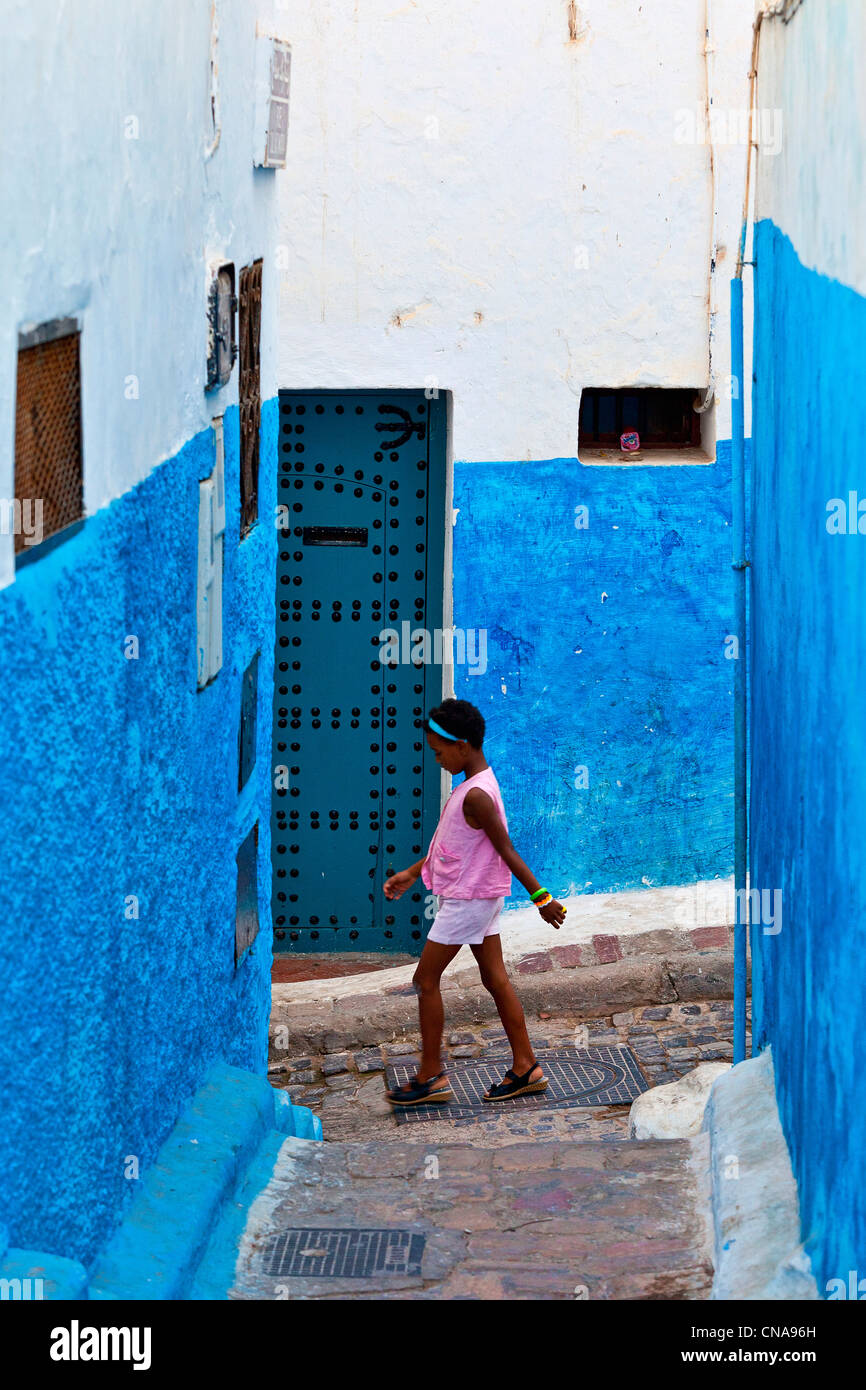 Morocco, Rabat, Casbah des Oudaias (Kasbah of the Udayas Stock Photo