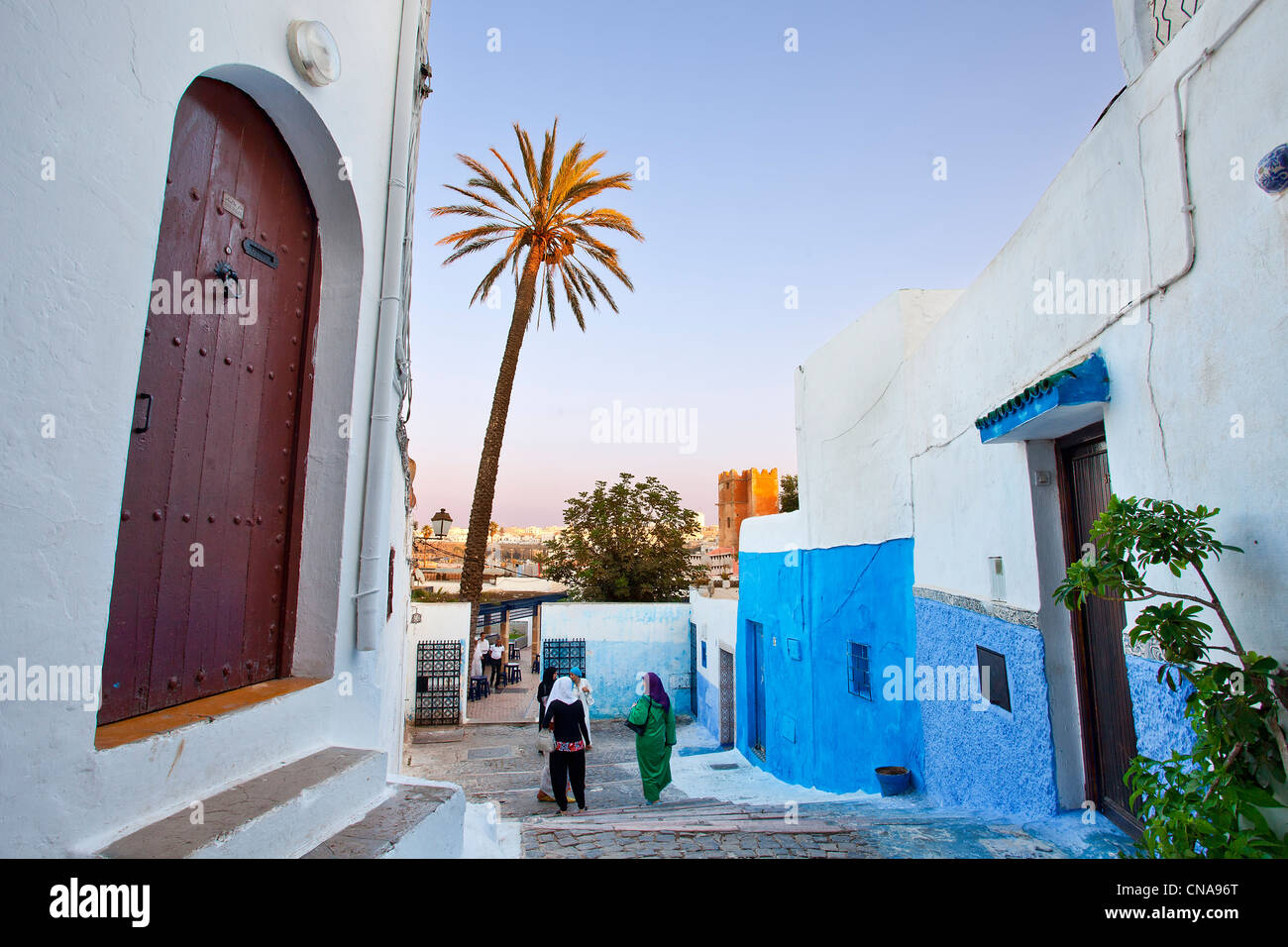Morocco, Rabat, Casbah des Oudaias (Kasbah of the Udayas) Stock Photo