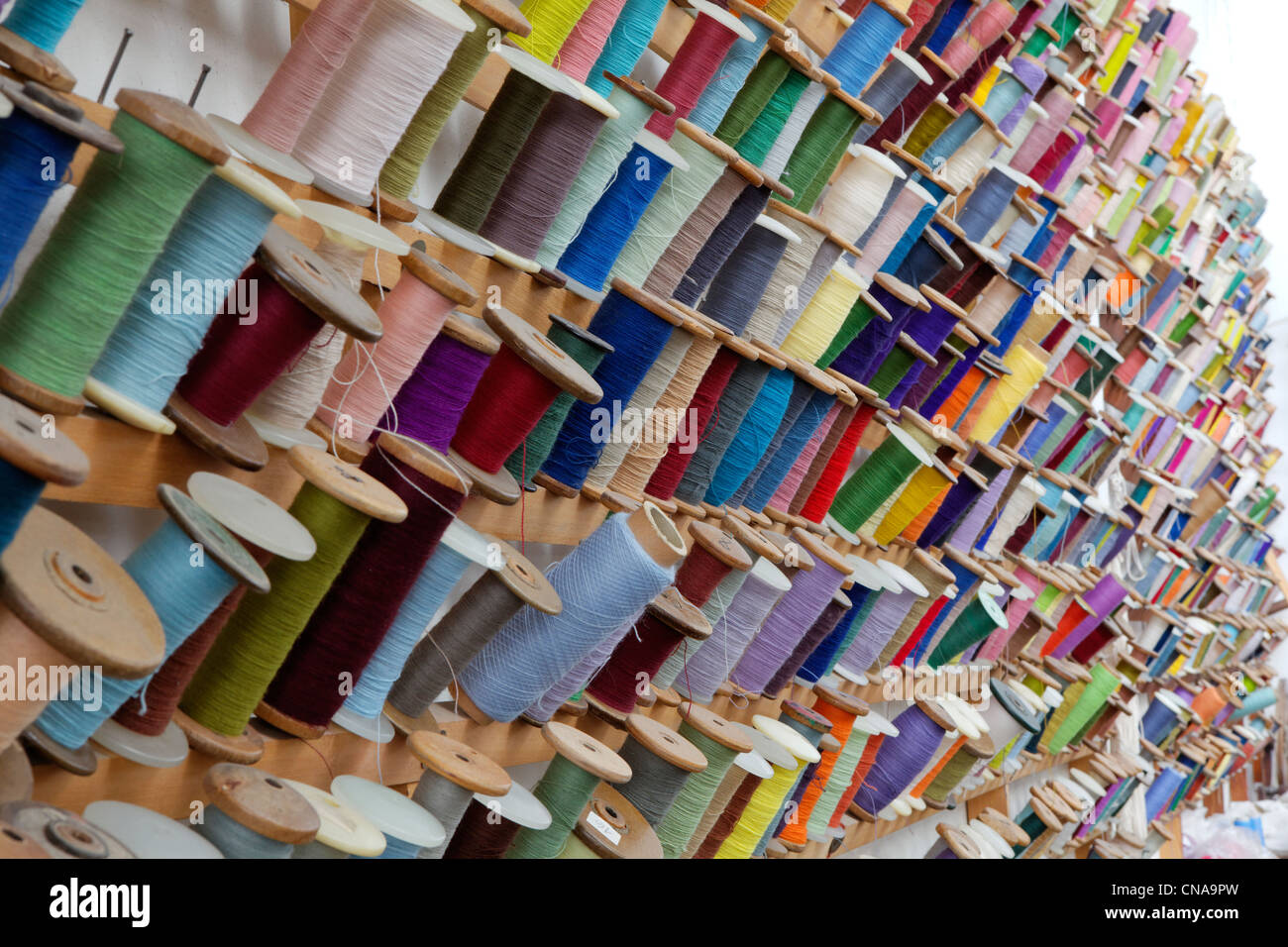 France, Creuse, Aubusson, St Jean Tapestry Factory, Aubusson tapestry work is listed as