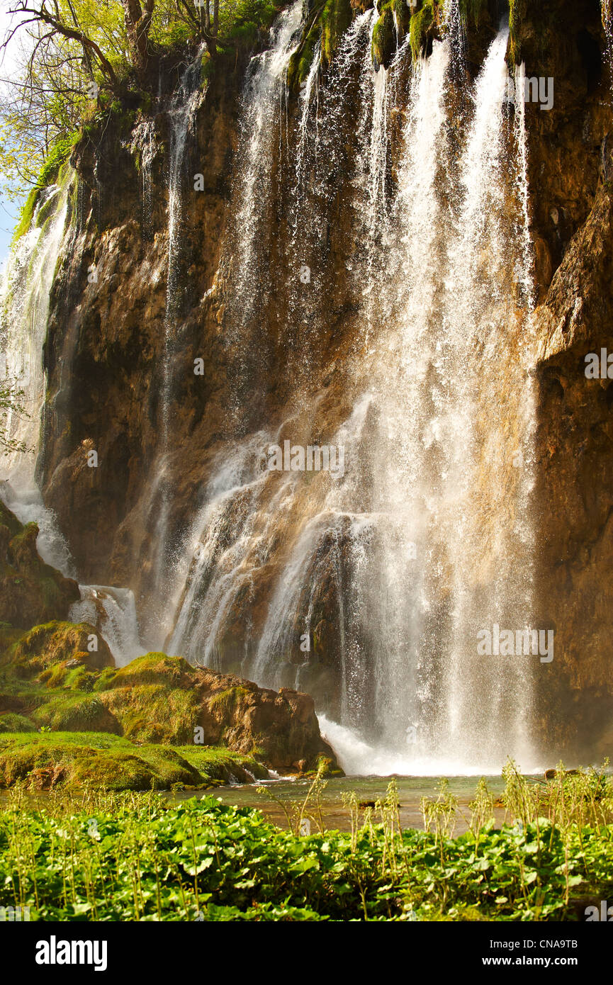 Plitvice water falls. Plitvice ( Plitvička ) Lakes National Park, Croatia. A UNESCO World Heritage Site Stock Photo