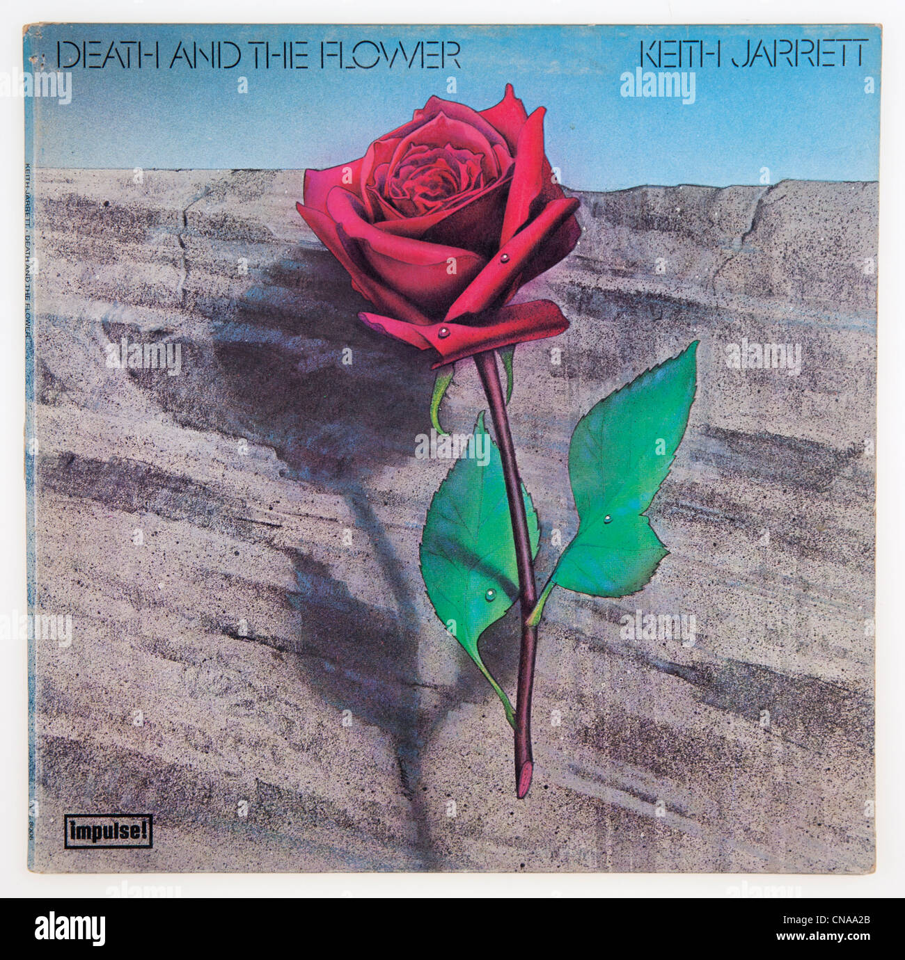 Cover of vinyl album Death and the Flower by Keith Jarrett, released 1975 on Impulse Records Stock Photo