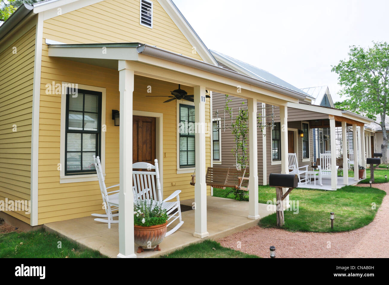 Cabins at Herb Farm, Fredericksburg , Texas, USA Stock Photo Alamy