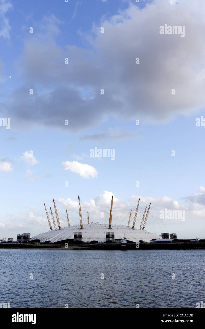 Viewed from docklands 'The O 2 Arena' in Greenwich. Stock Photo