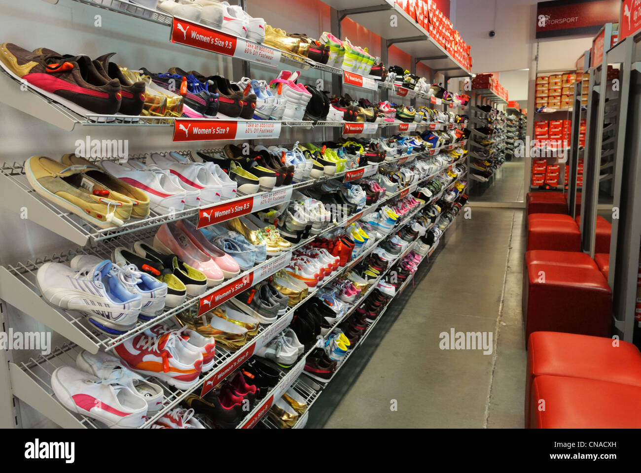 Puma shoes in an outlet store, Gilroy CA Stock Photo - Alamy